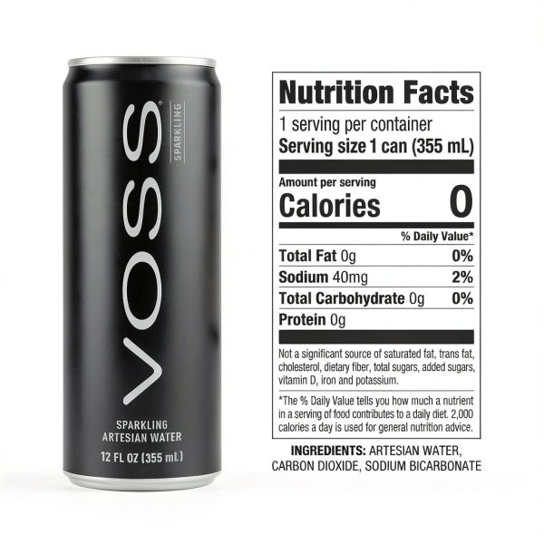 VOSS Sparkling Water 24 Slim Cans Pure Artesian Hydration-1