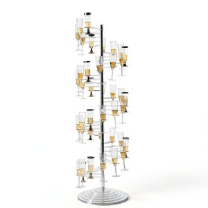 Flute Stand TABLECLOTHSFACTORY Clear Metal-0