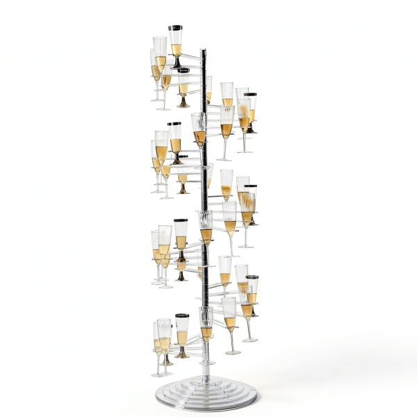 Flute Stand TABLECLOTHSFACTORY Clear Metal-0