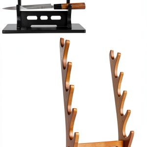 ZHOSXRC Wooden Flute Stand Multi-Level Pine-0