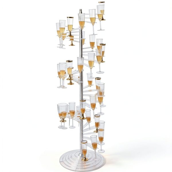 Flute Stand TABLECLOTHSFACTORY Clear Metal-3