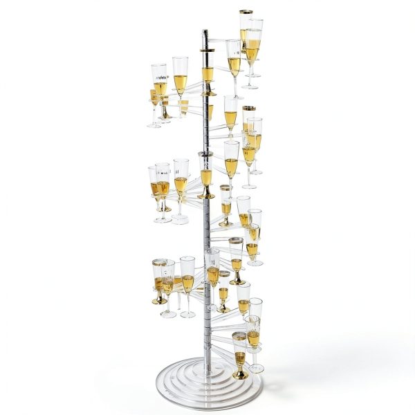 Flute Stand TABLECLOTHSFACTORY Clear Metal-7