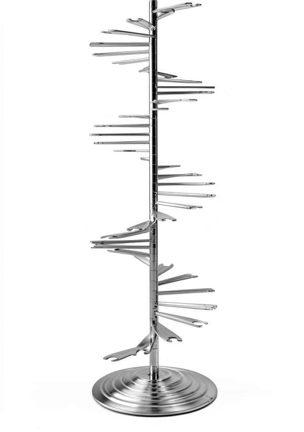 Flute Stand TABLECLOTHSFACTORY Clear Metal-2