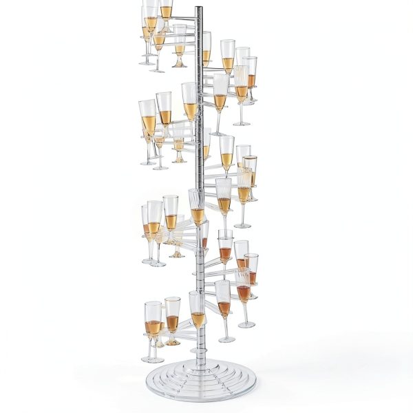 Flute Stand TABLECLOTHSFACTORY Clear Metal-1
