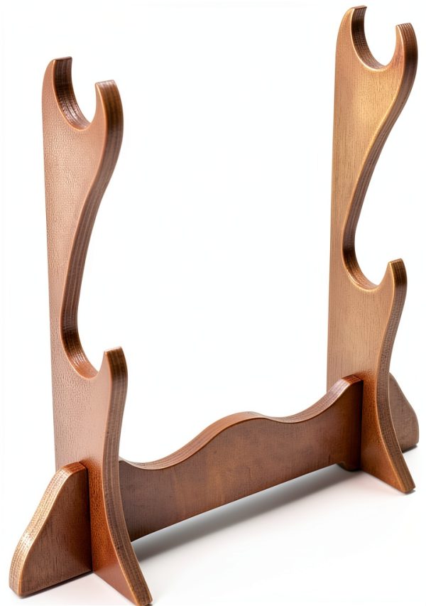 Rockhouse Flute Stand FS2T 2‑Tier Wood Display Stand 28.5×7.5×3.3 cm-0