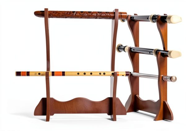 Rockhouse Flute Stand FS2T 2‑Tier Wood Display Stand 28.5×7.5×3.3 cm-3